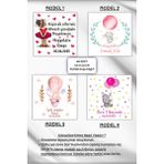 Birikiyedi Kare Çikolata Etiketi/kişiye Özel Hoşgeldin Bebek/doğum Günü Etiketi/sticker - 3,6x3,6 cm 60 Adet - Çok Renkli