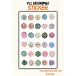 Birikiyedi Mühür/pul Görünümlü Sticker Bullet Journal/ajanda/defter Için Uygun - -- - 13x19 cm