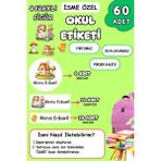 Birikiyedi Okul Etiketi Kalem Defter Etiketi Özel Isim Yazılabilen Etiket 60 Adet Civciv,ev - Çok Renkli - İsim etiketi