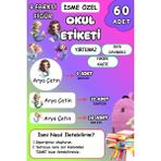 Birikiyedi Okul Etiketi Kalem Defter Etiketi Özel Isim Yazılabilen Etiket 60 Adet Deniz Kızı - Çok Renkli - A4 - Pp Parlak