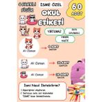 Birikiyedi Okul Etiketi Kalem Defter Etiketi Özel Isim Yazılabilen Etiket 60 Adet Kedi/cat - Çok Renkli - İsim Etiketi