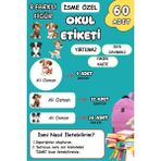 Birikiyedi Okul Etiketi Kalem Defter Etiketi Özel Isim Yazılabilen Etiket 60 Adet Sevimli Köpekler - Çok Renkli - İsim Etiketi