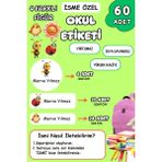 Birikiyedi Okul Etiketi Kalem Defter Etiketi Özel Isim Yazılabilen Etiket 60 Adet Uğur Böceği,arı,çiçek - Çok Renkli - İsim Etiketi