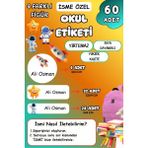 Birikiyedi Okul Etiketi Kalem Defter Etiketi Özel Isim Yazılabilen Etiket 60 Adet Uzay Teması - Çok Renkli - İsim Etiketi