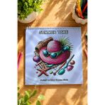birikiyedi Yaz Mevsimi/Summer Time/Coloring Book/Boyama Kitabı/ Yetişkinler ve Çocuklar İçin/21x21 cm/20 Sayfa