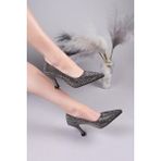 Birikon Azul Sıvama Taşlı Stiletto Platin