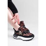 Birikon Elra Içi Kürklü Leopar Desenli Sneakers Siyah