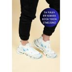 Birikon GUJA Yaylı Taban Triko Erkek Spor Ayakkabı BE - Beyaz