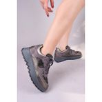 Birikon Lily Süet Cilt Garnili Sneakers Platin