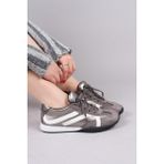 Birikon Orsa Cilt Süet Garnili Sneakers Gri