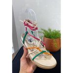 Birikon Renkli Bilek Bağlı Sandalet Multi