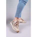 Birikon SALTA Çift Bağcıklı Garnili Sneakers BEJ