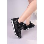 Birikon Salta Çift Bağcıklı Garnili Sneakers Siyah