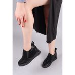 Birikon SİTRAH Süet-Cilt Garnili Taşlı Gizli Dolgu Sneakers SİYAH - Siyah