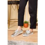 Birikon Taş Cırtlı Sneakers GÜMÜŞ