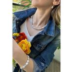 Birinci1926 925 Ayar Gümüş Beyaz Yassı İnci Üçlü Set