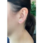 Birinci1926 925 Ayar Gümüş Kadın 4 mm Gerçek İnci Beyaz Küpe