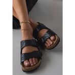 Birkenstock Arizona BS SYN Zebra Black Dar Kalıp Taş Mantar Zebra Desenli Terlik Siyah