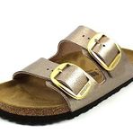 Birkenstock Arizona Büyük Tokalı 1020882 Zarif Boz Kahverengi - Bej Tokalı Kadın Terlikleri, Tasarım15, 5.5 UK