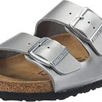 BIRKENSTOCK Bayan Arizona Gümüş, Birko Flor Flip Terlik, Gümüş., 35 EU Dar