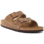 Birkenstock Classic Arizona deri, üniseks, yetişkin terliği, Kahverengi tütün kahverengisi., 41 EU Dar