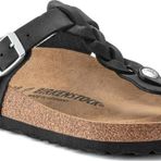 Birkenstock Gizeh Leoi Braided Parmakarası Siyah Kadın Terlik 38
