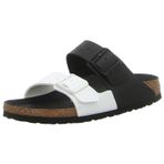 Birkenstock Kadın Klasik Slaytlar, 4/4.5, Siyah Beyaz Bölünmüş, 9