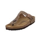BIRKENSTOCK Zehensteg Sandalet Gizeh BF patent White Gr. 35-43 - 1005300, Kahverengi, 36 EU