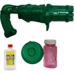 Birlik Oyuncak Pilli Şeffaf LED Işıklı 19CM 8 Ağız Köpük Tabanca + Yedek Baloncuk Likit 500ML - Yeşil