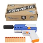 Birlik Oyuncak Tiim Şarjlı Tam Otomatik Susturuculu Mavi Glock Tabanca D2