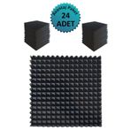 Birlik Sünger Akustik Ses Yalıtım Süngeri-50x50x4-piramit Kesim-yapışkansız/24 Ad.