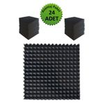 Birlik Sünger Akustik Yapışkanlı Ses Yalıtım Süngeri-50x50x4-piramit Kesim/24 Ad.