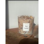 Birmiamu Kahve Kokulu Ice Latte Mum – Gerçek Kahve Görünümlü El Yapımı Dekoratif Soya Mum - 1 Adet