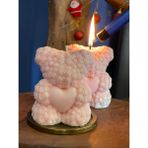 Birmiamu Teddy Bear Mum – El Yapımı Dekoratif Ayıcık Şekilli Dekoratif Mum - 1 Adet