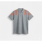 Birmont Pro Lacoste Polo Yaka – T-Shirt - Gri - Turuncu - 3XL