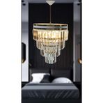 Birsen Aydınlatma Avizade Matmazel Aksesuar Şeritli Beyaz Gold 30 cm Lik Kristal Taşlı Lüks Avize - 1