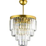 Birsen Aydınlatma Nilsa Gold 30X30 Cm'lik Kristal Taşlı Lüks Avize - Yatak Odası - Salon - Mutfak - Hol - Altın - 1