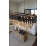 Birsen Aydınlatma Zamira 75X35 cm Slver Kristal Taşlı Lüks Yemek Masası Üstü 6'lı Avize - Gümüş - 1