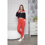 Birşen Tekstil Missperry Kadın Kapüşonlu Pijama Takımı - Narçiçeği - XL