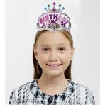 Birthday Prenses Yazılı Çocuk Parti Tacı - Gümüş & Pembe