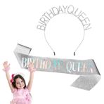 Birthday Queen Crown - Glitter Beauty Doğum Günü Kuşağı Yapay Elmas - Yaş Töreni Fotoğraf Sahne, Taç ve Kafa Bandı Seti, Etkinlikler, Kadınlar, Parti Kutlamaları için