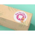 Bisaccia Pembe Renk Diş Çıkardım Etiketi Diş Buğdayı Yuvarlak Mat Sticker Girl Baby 4 cm 33 Adet