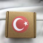Bisaccia Türk Bayrağı Etiketi Yuvarlak Mat Sticker 4 cm (40 Adet)