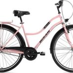 Bisan Bella-24 Kadın Şehir Bisikleti 42Cm V 26 Jant 3 Vites Pudra Pembe Siyah