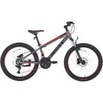Bisan Cooper Çocuk Bisikleti 30 cm V Fren 24 Jant 21 Vites Füme Kırmızı - Füme - Kırmızı