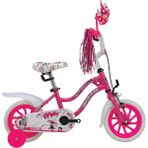 Bisan Happy Kız Çocuk Bisikleti 21CM V 12 Jant Metalik Pembe Kırmızı - Çok Renkli