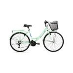 Bisan Lotus 24" Jant 34 CM Kadro V Fren 21 Vites Sepetli Şehir Bisikleti - Mint Yeşil