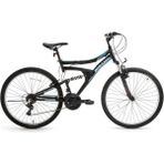 Bisan Ranger Dağ Bisikleti 42 cm V 26 Jant Amortisörlü 21 Vites Mat Siyah Mavi - Mat Siyah - Mavi