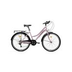 Bisan Smile 28 Jant Şehir Bisikleti 44 Cm Çelik Kadro V-Fren Shimano Tourney 7 Vites -Pudra Pembe
