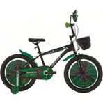 Bisan Spark Erkek Çocuk Bisikleti 30 cm V 20 Jant Mat Siyah Yeşil - Çok Renkli